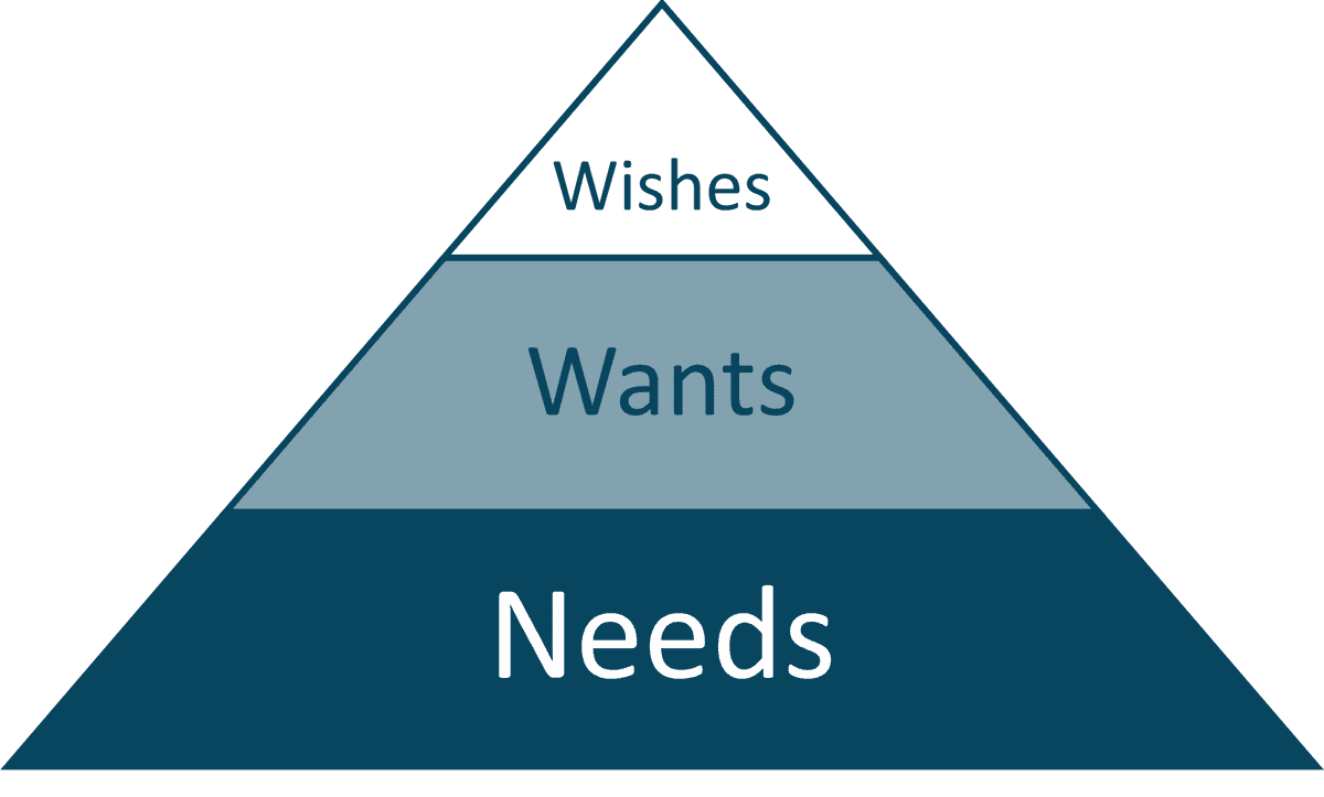 wishes wants needs
